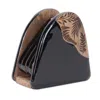 Melrose International Floral Etched Wood Coaster With Holder (set Of 5) - Black, Brown