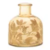 Melrose International Foliage Etched Glass Bottle Vase (set Of 2) - Gold