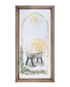 Melrose International Framed Christmas Manger Print In White