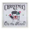 Melrose International Framed Christmas On The Farm Print 15.75"sq - White, Black