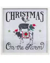 Melrose International Framed Christmas On The Farm Print In White