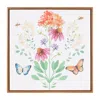 Melrose International Framed Floral And Butterfly Wall Art 15.5"sq - Red, White, Green