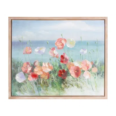 Melrose International Framed Floral Canvas Art 23.75"l - Green, Blue, White