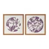 Melrose International Framed Floral Wall Art Under Glass (set Of 2) - Brown, Beige