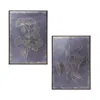 Melrose International Framed Foliage Print (set Of 2) - Gold, Cobalt In Blue