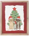 Melrose International Framed Holiday Dogs & Christmas Tree Print In Red