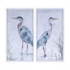Melrose International Framed Lake Heron Bird Wall Print (set Of 2) - Blue, White