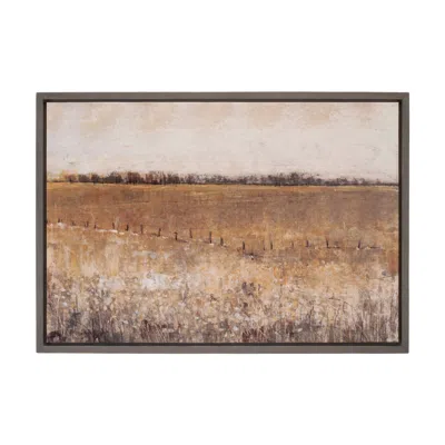 Melrose International Framed Landscape Canvas Art 34"l - Brown, Beige