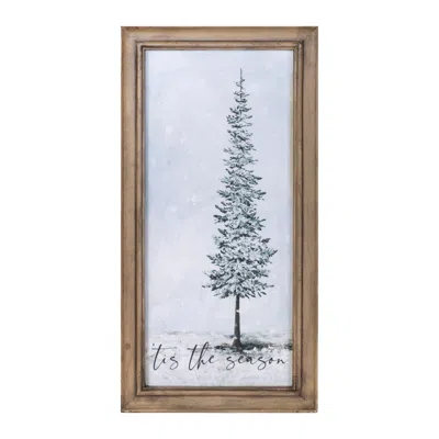 Melrose International Framed Tis The Season Pine Tree Print 18"h - Green, White