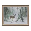 Melrose International Framed Woodland Deer Print 16"l - White, Gray, Green