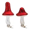 Melrose International Frost Glass Mushroom Clip Ornament (set Of 12) - Red, Silver