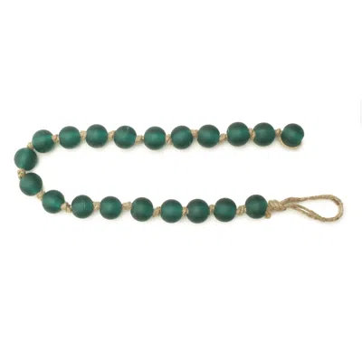 Melrose International Frosted Glass Bead Garland (set Of 2) - Green, Beige