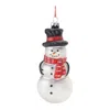 Melrose International Frosted Glass Snowman Ornament (set Of 6) - Silver, Red