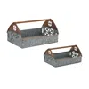 Melrose International Galvanized Metal Barn Caddy Tray (set Of 2) - Copper, Silver