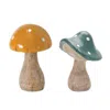 Melrose International Garden Mushroom Decor (set Of 2) - Green, Brown
