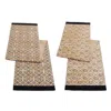 Melrose International Geometric Floral Patterned Table Runner (set Of 2) - Gold, Black