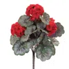 Melrose International Geranium Floral Bush (set Of 2) - Red, Green