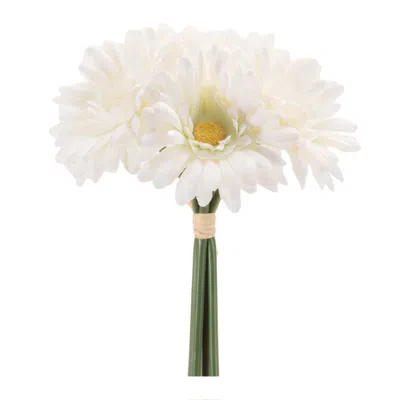 Melrose International Gerbera Daisy Floral Bundle (set Of 6) - White, Green