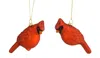 Melrose International Glass Cardinal Bird Ornament (set Of 12) - Red In Red