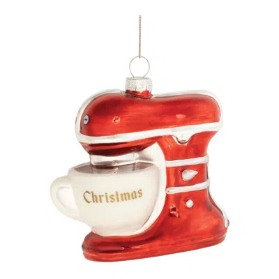 Melrose International Glass Christmas Baking Mixer Ornament (set Of 12) - Red, White