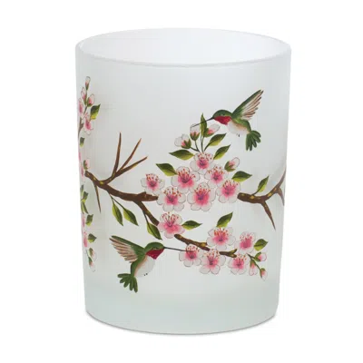 Melrose International Glass Hummingbird Votive Candle Holder (set Of 6) - White, Green, Pink