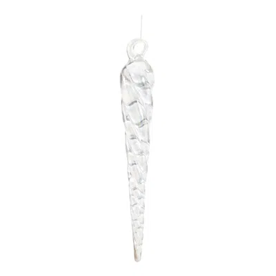 Melrose International Glass Icicle Ornament (set Of 24) - Clear