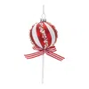 Melrose International Glass Peppermint Lollipop Ornament (set Of 12) - Red, White