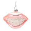 Melrose International Glass Smile With Braces Ornament (set Of 12) - Pink, White
