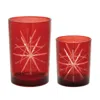 Melrose International Glass Snowflake Votive Holder (set Of 2) - Red In Red