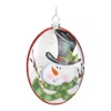 Melrose International Glass Snowman Disc Ornament (set Of 12) - Red, White, Green