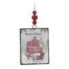 Melrose International Glass Winter Wishes Barn Ornament (set Of 12) - White, Red, Green