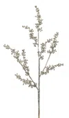 Melrose International Glittered Berry Spray (set Of 12) - Silver, Brown