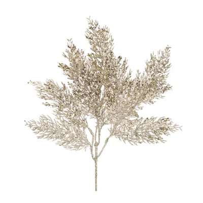 Melrose International Glittered Cedar Spray (set Of 6) - Silver