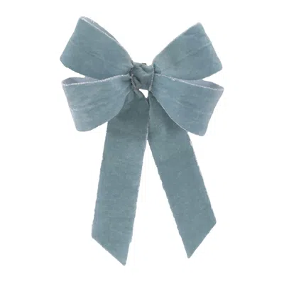 Melrose International Glittered Double Holiday Bow (set Of 2) - Blue