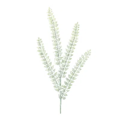 Melrose International Glittered Fern Spray (set Of 24) - Green