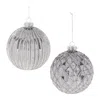 Melrose International Glittered Glass Ball Ornament (set Of 6) - Silver