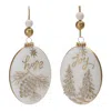 Melrose International Glittered Glass Hope And Joy Ornament With Wood Beads (set Of 12) - Gold, White In Gold