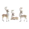 Melrose International Glittered Holiday Deer Figurine (set Of 3) - Beige, White