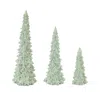 Melrose International Glittered Holiday Tree (set Of 6) - Mint, Green