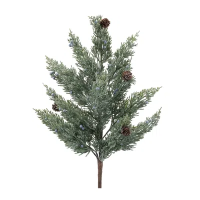 Melrose International Glittered Juniper Spray (set Of 6) - Green, Blue