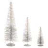 Melrose International Glittered Ombre Bottle Brush Tree (set Of 3) - Silver