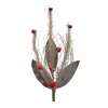 Melrose International Glittered Pine And Sleigh Bell Spray (set Of 6) - Red, Silver