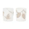 Melrose International Glittered Pine Cone Candle Holder (set Of 6) - White, Gold