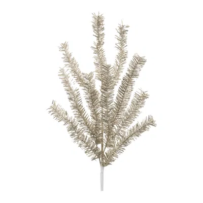 Melrose International Glittered Pine Spray (set Of 6) - Silver
