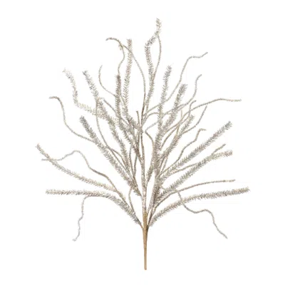 Melrose International Glittered Pine Tinsel Branch (set Of 2) - Silver