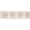Melrose International Glittered Snowflake Wired Ribbon 4" X 5 Yds. - Beige, Gold