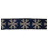 Melrose International Glittered Snowflake Wired Ribbon 4" X 5 Yds. - Blue, Gold