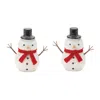 Melrose International Glittered Snowman Figurine (set Of 6) - White, Red