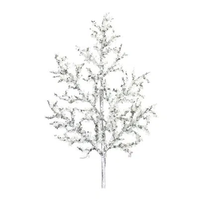 Melrose International Glittered Twig Stems In Silver,white