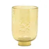 Melrose International Gold Glass Vase With Metal Accent (set Of 2) - Gold